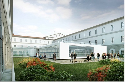 Caserma Garibaldi - Viste prospettiche cortile interno progetto - nuova aula Magna 2